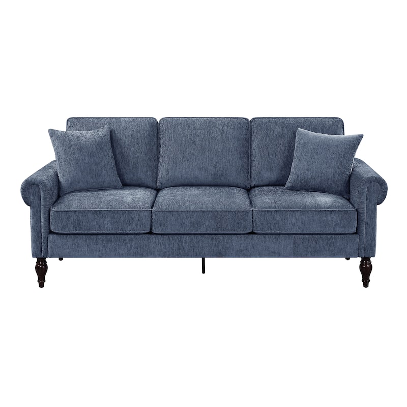 Igny Traditional Chenille Rolled Arms 2-Piece Living Room Set by Furniture of America