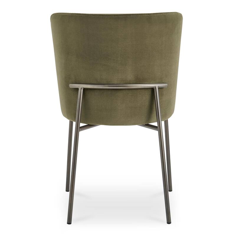 NADAAL STUDIOS Amaris, Upholstered Dining Chair With Blackened Bronze Metal Frame - 21.7"W x23.8"D x33.5"H
