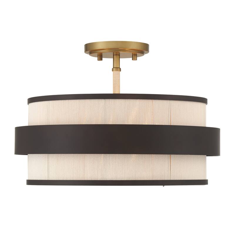 Minka Lavery 3685 Harbor Wrap 3 Light 16" Wide Semi-Flush Drum Ceiling