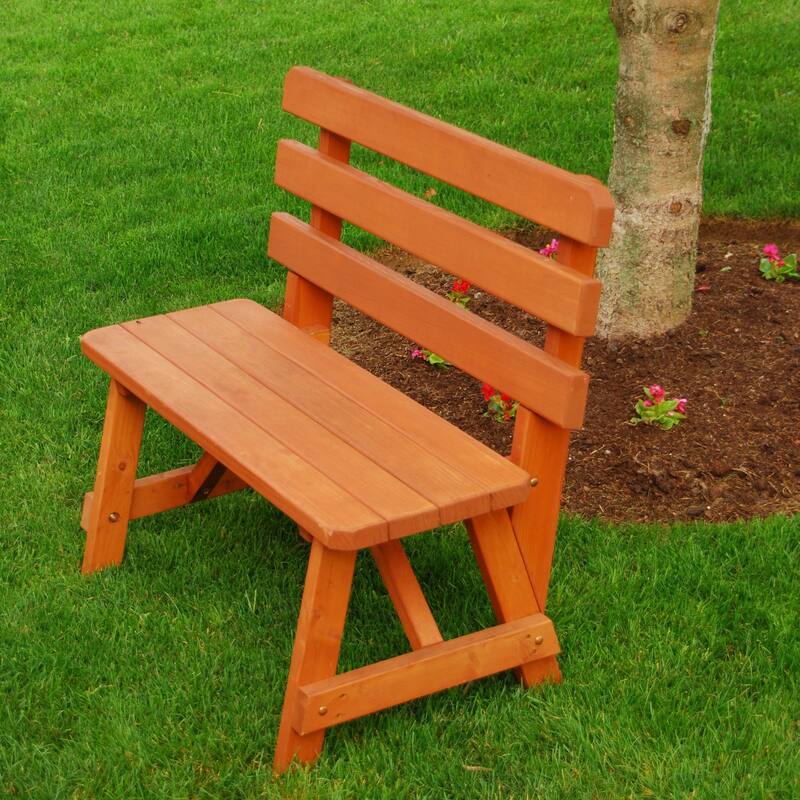 Pine 3' Traditional Backed Bench
