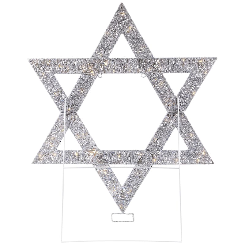 LED Lighted Sequined Star of David Hanukkah Outdoor Decoration - 36"