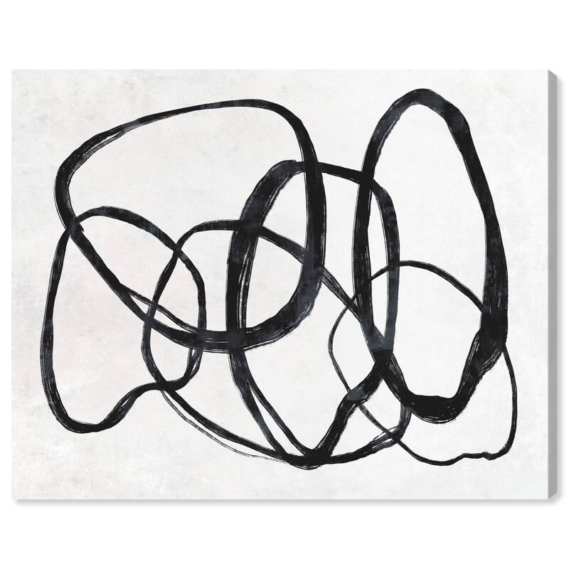 Wynwood Studio Canvas Abstract Tangled II Black and Modern & Contemporary Wall Art Canvas Print