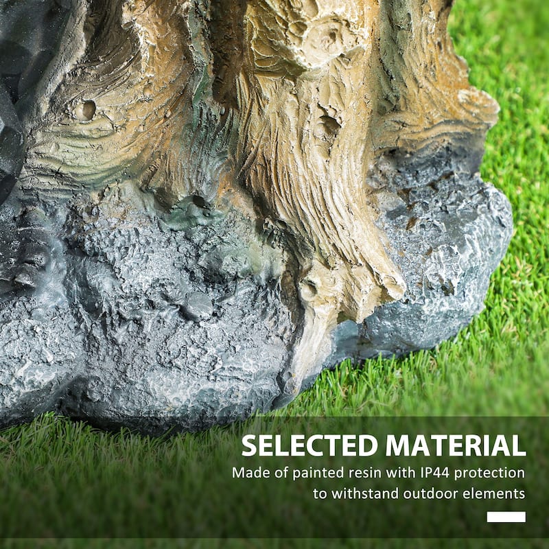 GDFStudio - Dorrie Outdoor 3-Tier Garden Water Fountain with LED Lights & Adjustable Water Flow Pump - 22.4"H