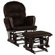 preview thumbnail 7 of 5, Wood Baby Rocker Nursery Furniture Glider and Ottoman Cushion Set Brown