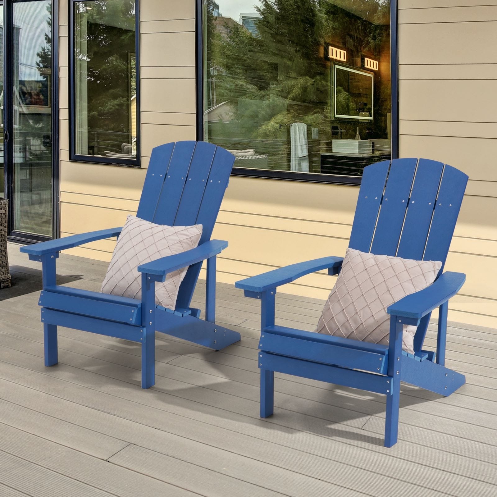 Bonosuki Faux Wood Adirondack Chair Weather Resistant Set Of 2