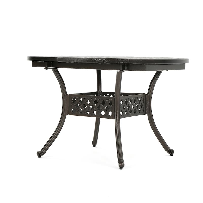 Roomfitters Outdoor Expandable Aluminum Dining Table with Elegant Design, Perfect for Patio and Garden Use