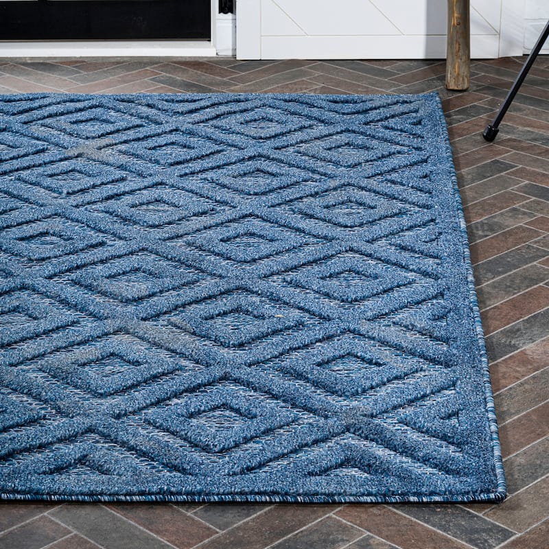 JONATHAN Y Ankara Neutral Diamond Trellis Indoor/Outdoor Area Rug