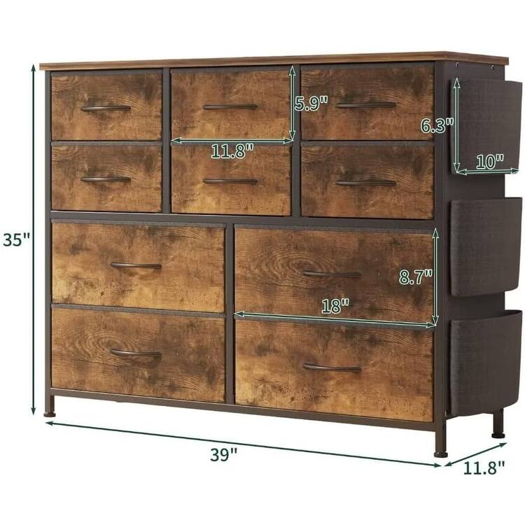 Tall Dresser for Bedroom with 10 Drawers