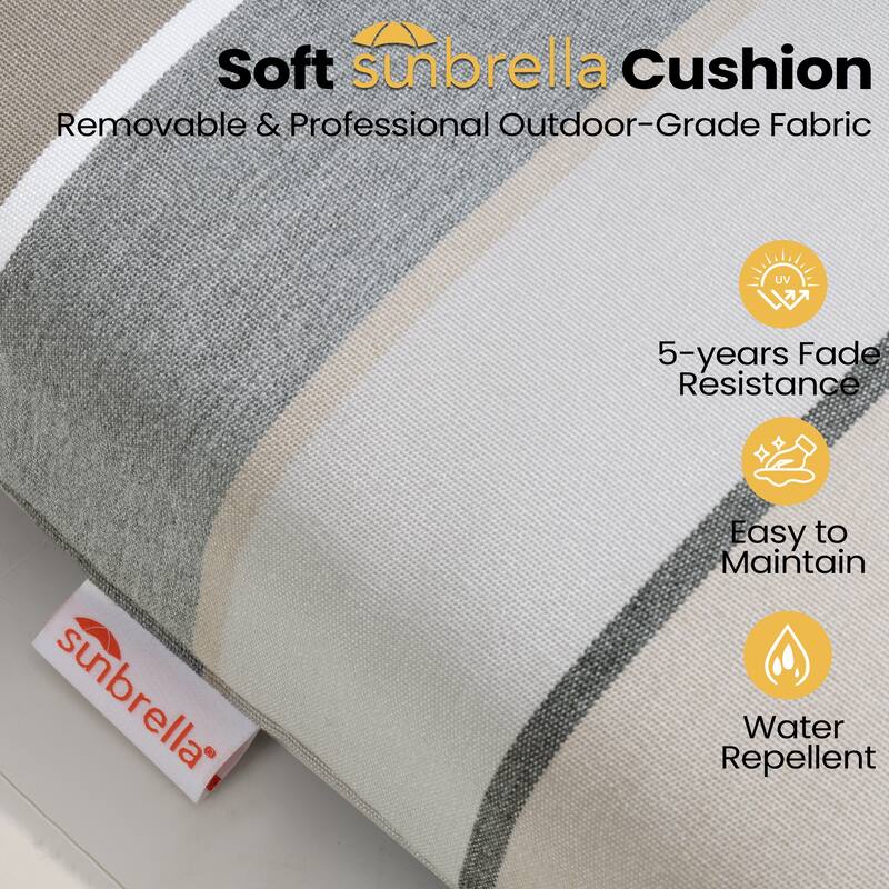 30''H Outdoor Patio Premium All-Aluminum Swivel Bar Stools Dining Chair with Sunbrella Cushion