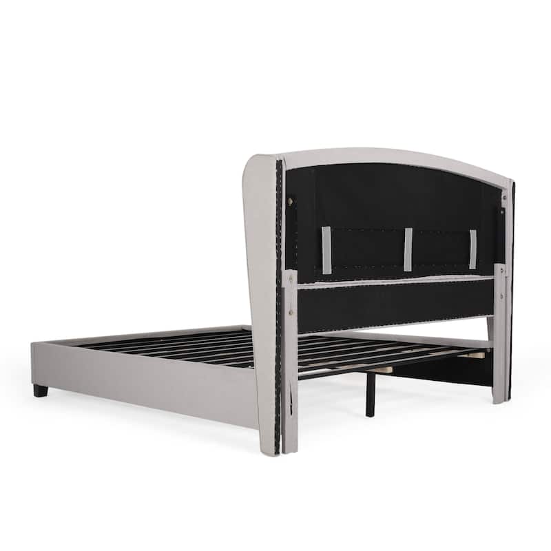 Modern Upholstered Bed with Button-tufted Headboard