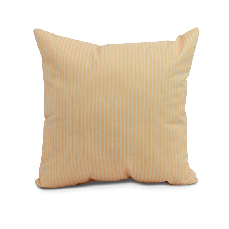 18 x 18 inch Ticking Stripe Outdoor Pillow - Yellow