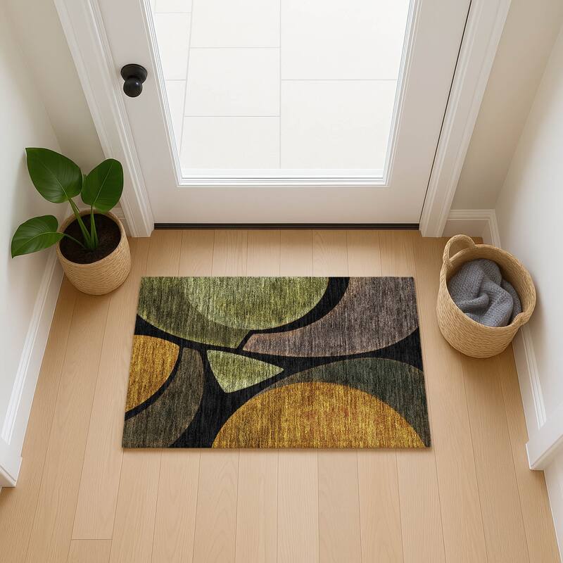 Machine Washable Indoor/ Outdoor Modern Hays Chantille Rug