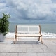 preview thumbnail 52 of 58, SAFAVIEH Kobina Outdoor Foldable Bench - 45" W x 30" D x 30" H Natural / White