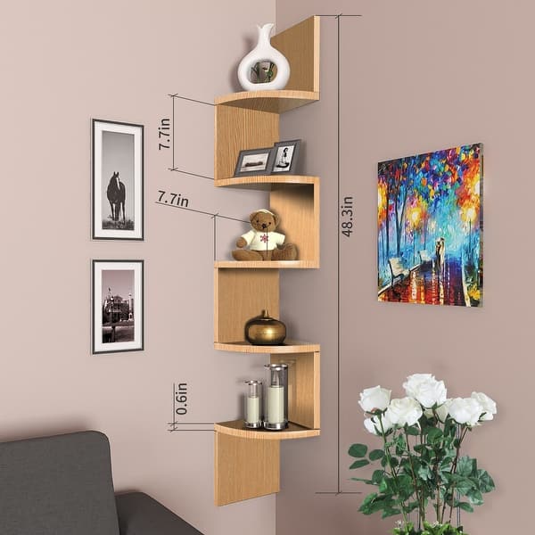 Nova Furniture 5 Tier Modern Floating Wall Mount Corner Shelf Overstock 32666516