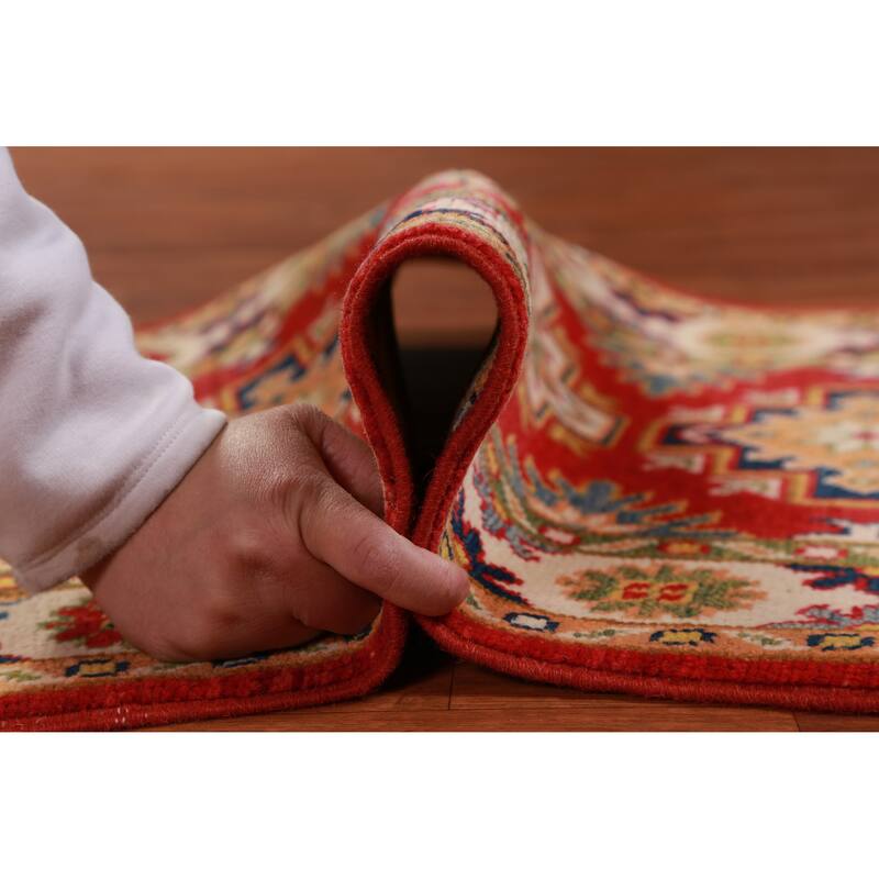 Red Kazak Oriental Accent Foyer Rug Handmade Traditional Wool Carpet - 2'0"x 3'0"