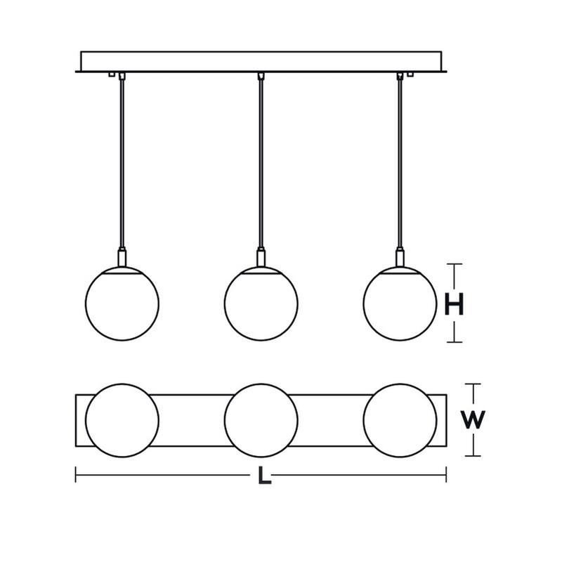 Loretto Triple Pendant Medium Base