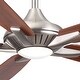 preview thumbnail 2 of 6, Minka Aire Dyno Brushed Nickel 5 Blade 52 Inch Ceiling Fan With LED