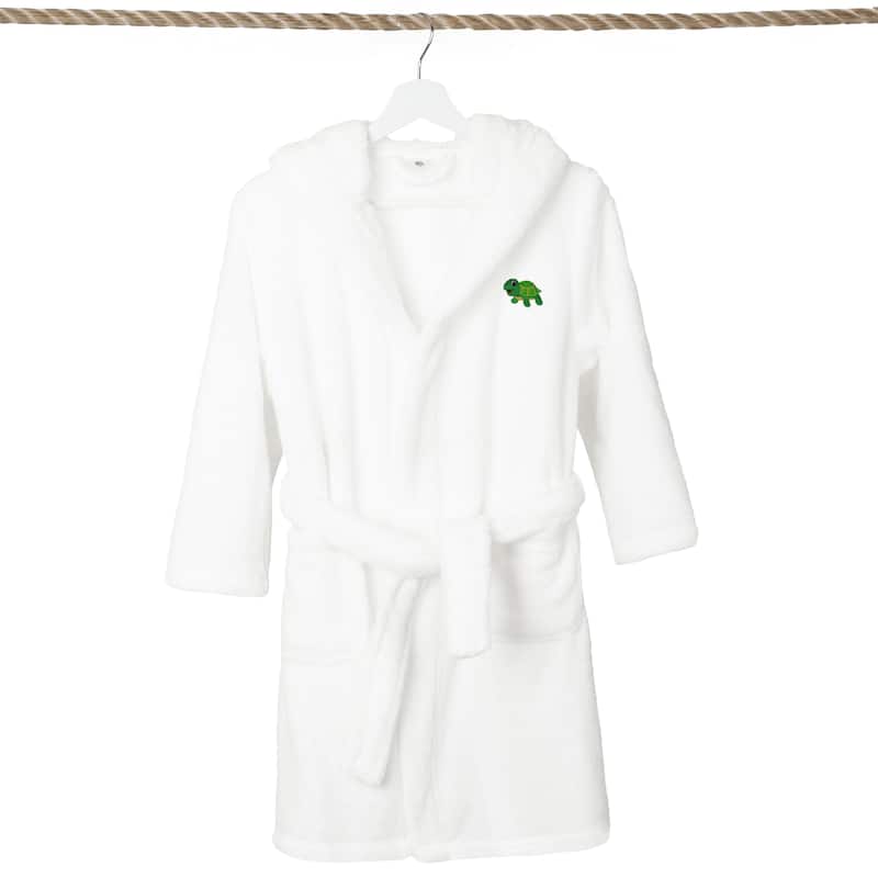 Sweet Kids 100% Polyester SUPER PLUSH Double Brushed Hooded Bathrobe - TURTLE