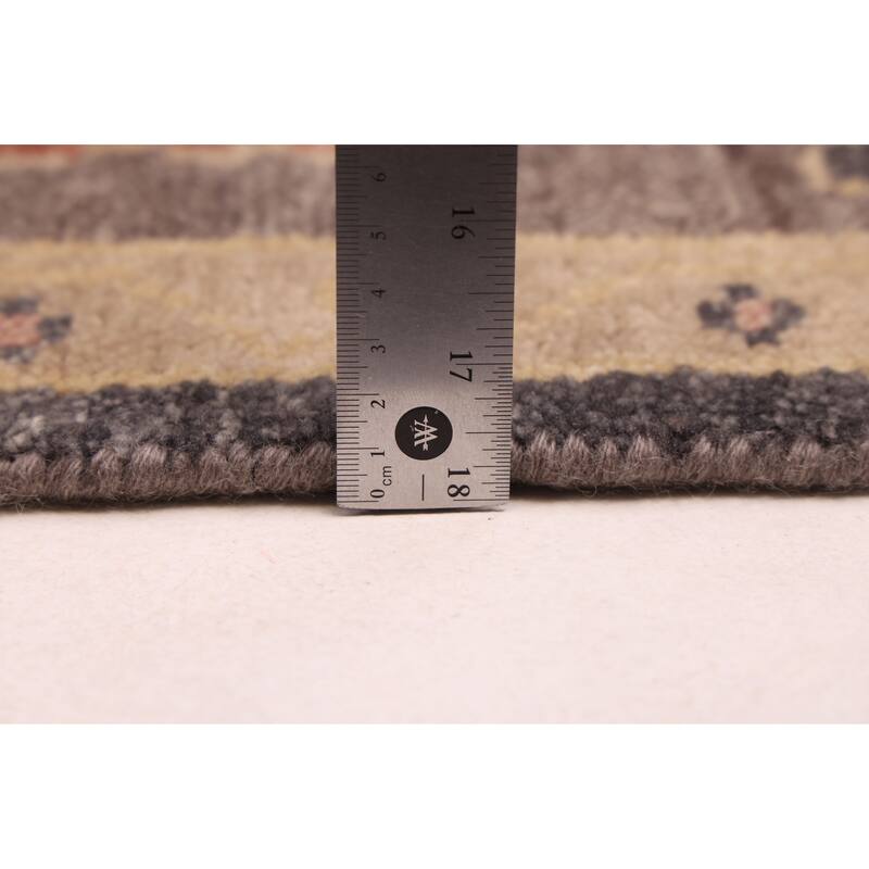 ECARPETGALLERY Hand-knotted Modern Oushak Charcoal Wool Rug - 8'0 x 9'11