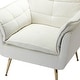 preview thumbnail 62 of 89, HULALA HOME 1ida Modern Velvet Tufted Accent Armchair with Gold Metal Legs