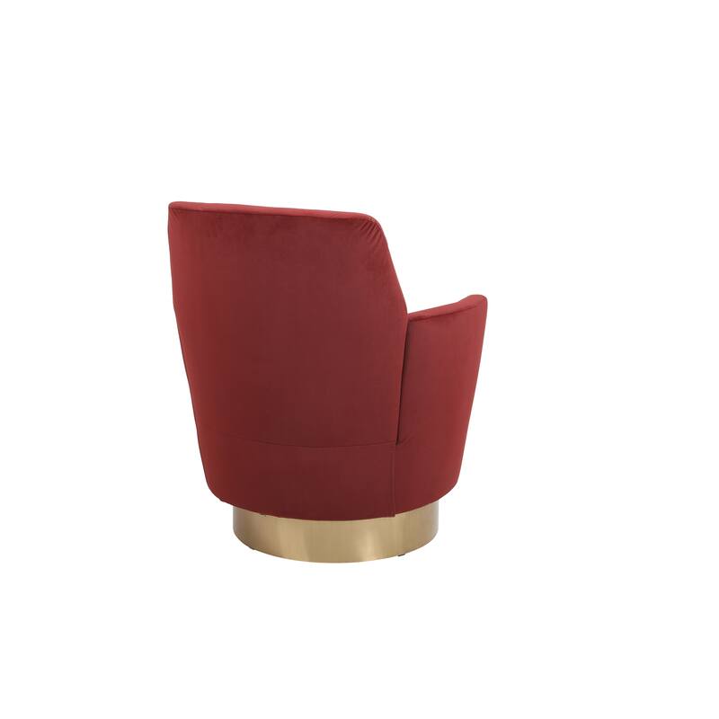 Swivel Barrel Chair, Swivel Accent Chairs Armchair,Round Barrel Chairs with Gold Stainless Steel Base