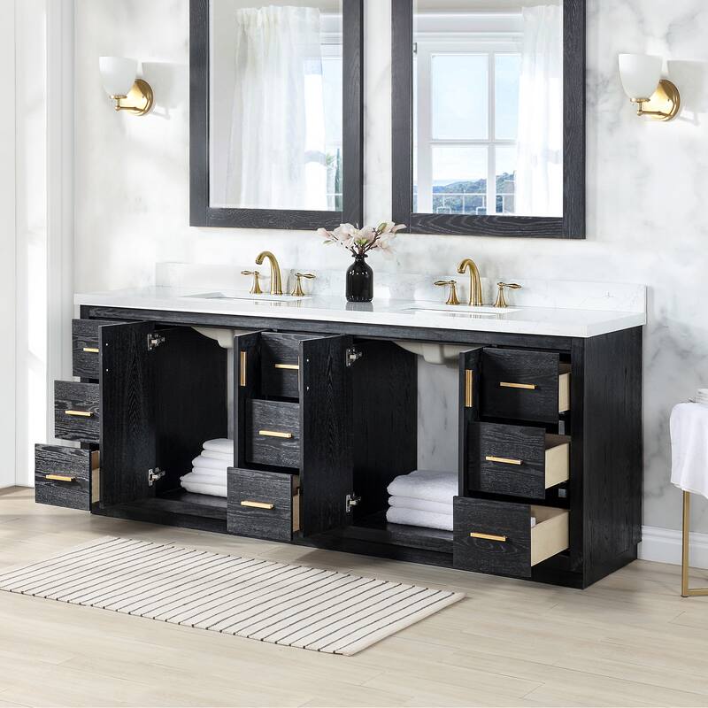Altair Gazsi Bathroom Vanity with Composite Stone Countertop without Mirror