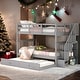 preview thumbnail 19 of 52, Stylish Stairway Twin-Over-Twin Bunk Bed with Twin size Trundle for Bedroom, Maximized Storage Space, Dorm Grey