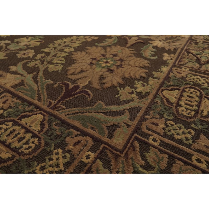 10x12'2'' Hand Knotted Wool Brown French Aubusson Savonnerie Asmara Embossed Rug - 8' 10'' x 12' 2''
