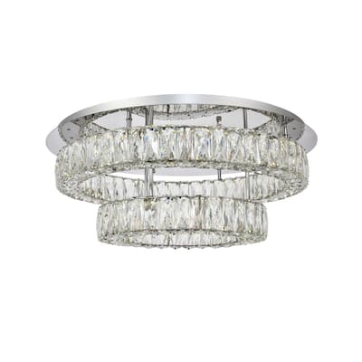 Monroe Collection Flush mount D25.6" H10" Chrome Finish