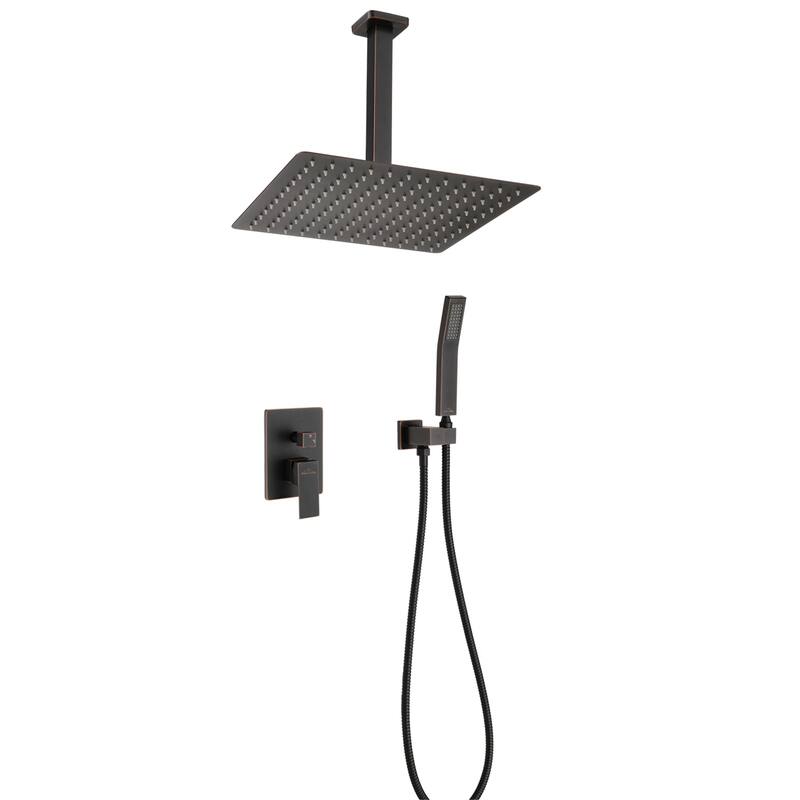 1-Spray Patterns with 2.5 GPM 16 in. Ceiling Mount Dual Shower Heads