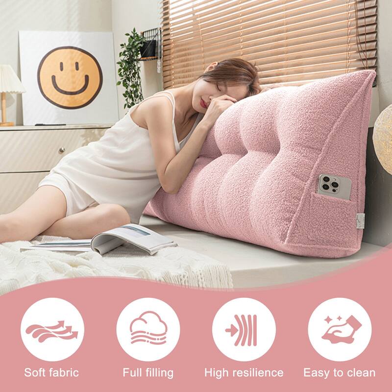 Triangular Bed Rest Wedge Headboard Pillow Back Support Reading Pillow