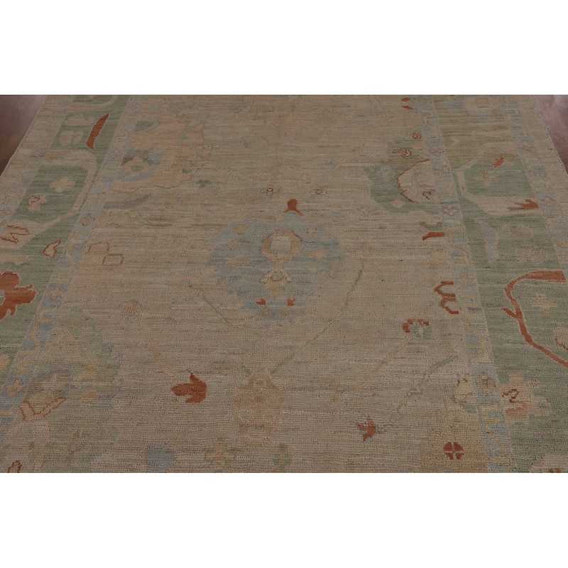 Vegetable Dye Oushak Oriental Area Rug Handmade Wool Carpet - 6'0"x 8'7"