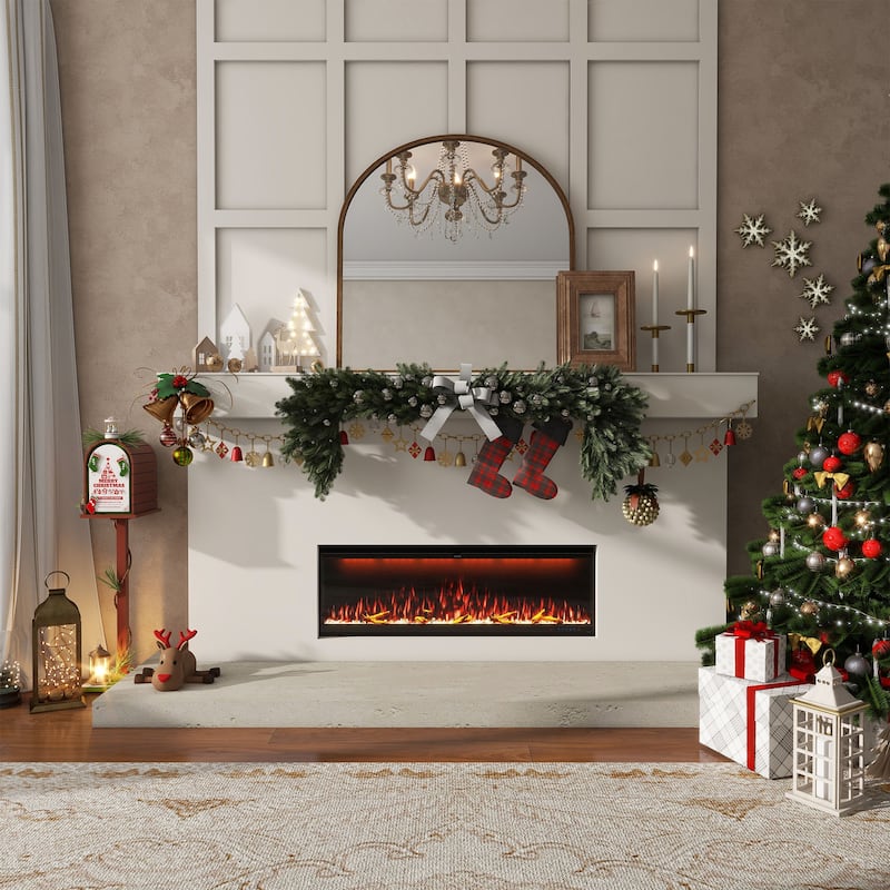 Clihome 42-88 INCH Recessed Wall-Mounted Intelligent Control Electric Fireplace