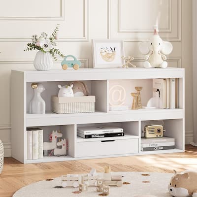 Kids Storage Organizer with DrawerToy Storage Shelf 5 Cubes Storage OrganizerCabinet