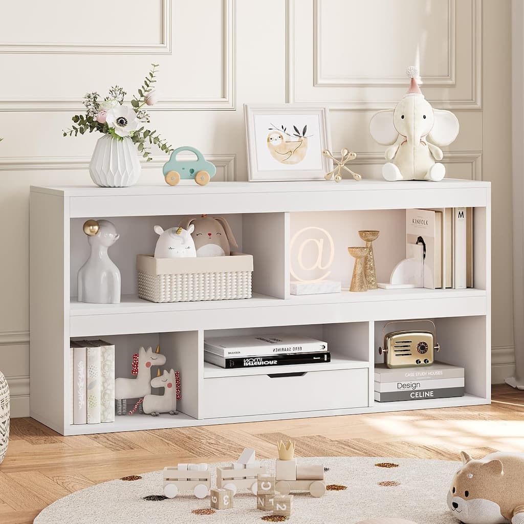 Kids Storage Organizer with DrawerToy Storage Shelf 5 Cubes Storage OrganizerCabinet