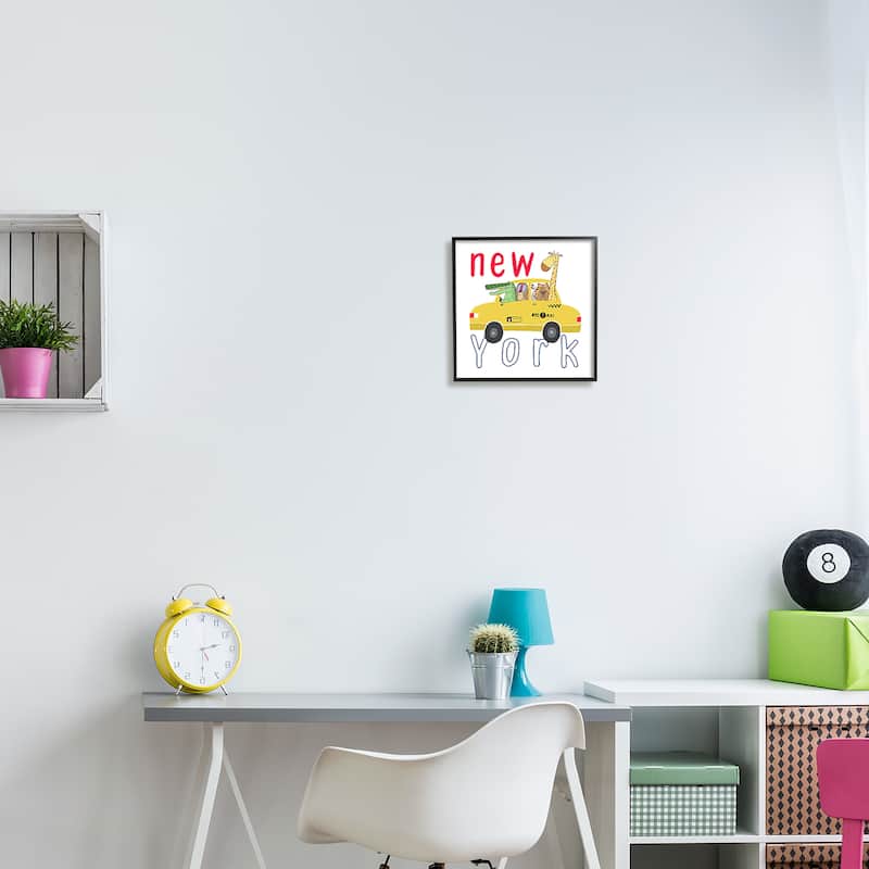 Stupell New York Taxi Animals Framed Giclee Art Design by Carla Daly