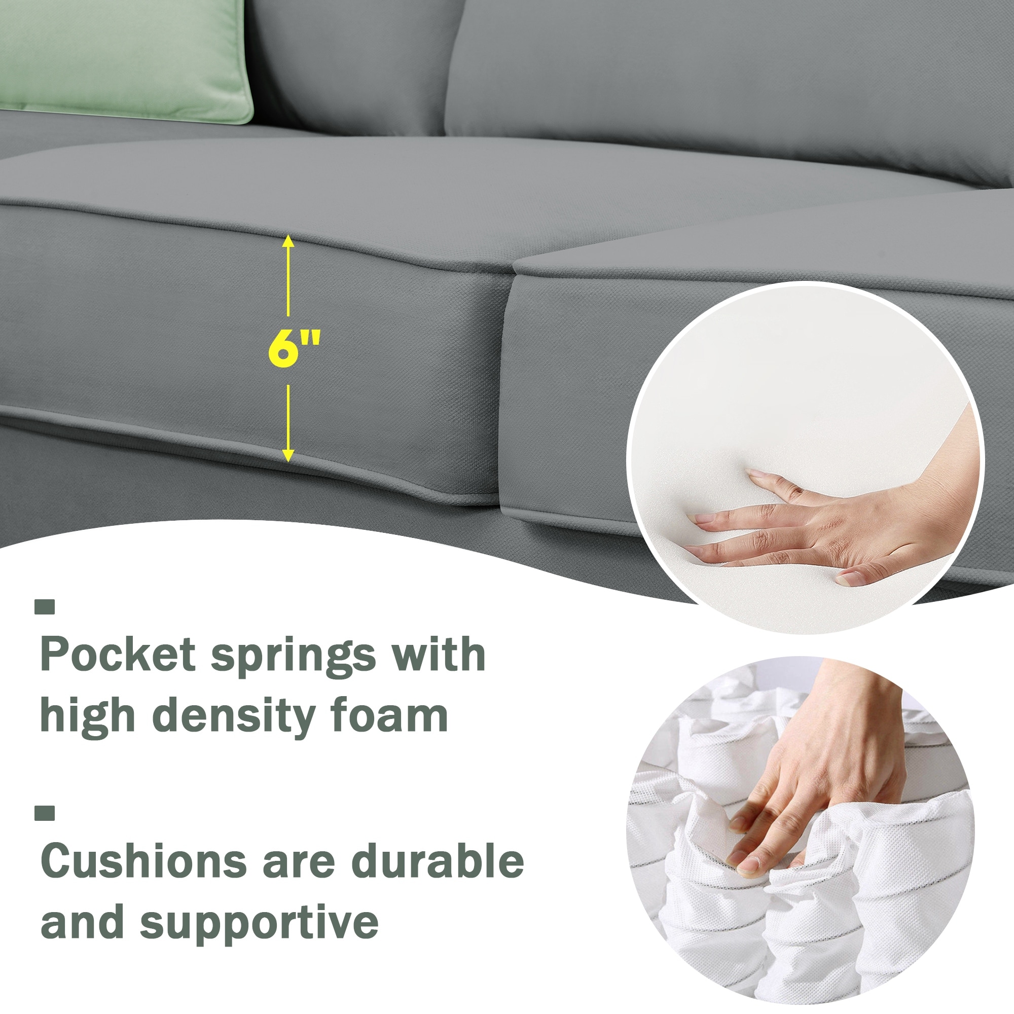 Asherman 6 piece 2025 sofa set with cushions