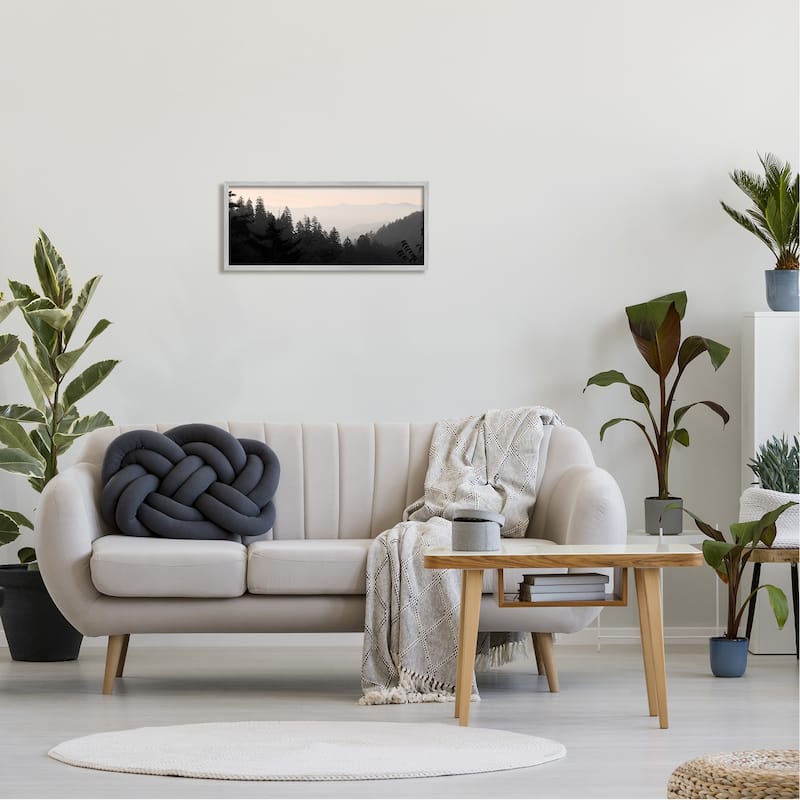 Stupell Woodland Forest Nature Silhouette Warm Sky Mountains Framed Wall Art, Design by Lori Deiter