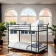preview thumbnail 1 of 6, Twin Over Twin High Quality Matal Frame Bunk Bed, Space-Saving Loft Bed With Safety Guard Rails, Easy Assemble Black
