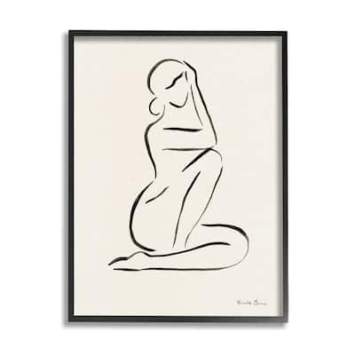 Stupell Minimal Nude Woman Framed Giclee Art Design by Farida Zaman