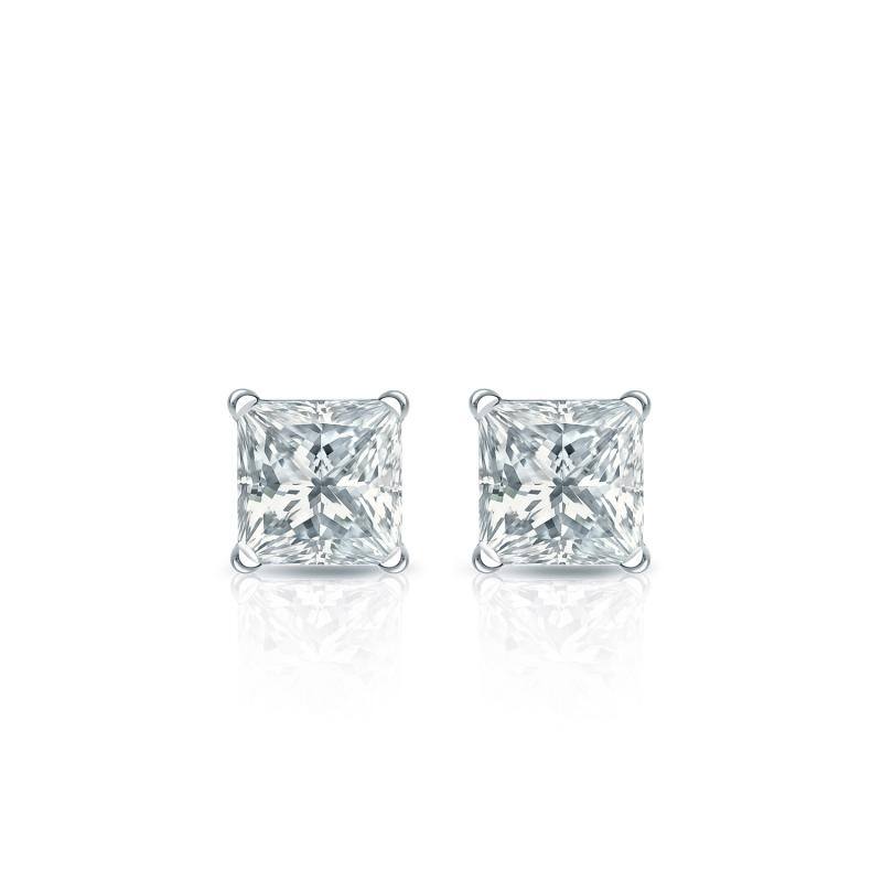 Auriya 18-karat Gold Lab Grown 0.30 carat TDW Princess Diamond Stud Earrings 4-Prong Martini Push-back