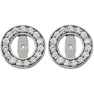 1/2ct Halo Round Diamond Studs Earring Jackets White Gold (up to 4mm)