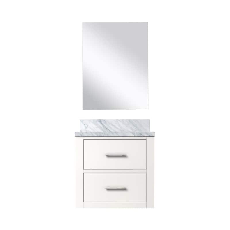 Black Single Bathroom Vanity 20" W x 18" D with Acrylic Top, Soft Close Storage Cabinet, and 18" Mirror Included - 20 in W Wood  Acrylic Countertop - White