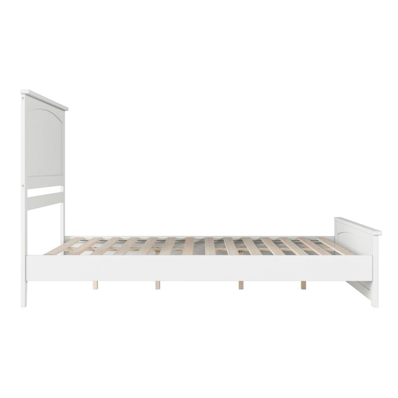 Naples Solid Wood Low Profile Platform Bed with Matching Footboard