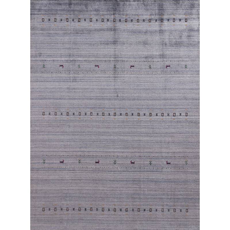 Hand Knotted Oriental 100% Wool Carpet Tribal Tribal Multi-Colored Gabbeh Area Rug - 9' 8'' X 7' 10''