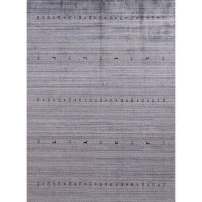 Hand Knotted Oriental 100% Wool Carpet Tribal Tribal Multi-Colored Gabbeh Area Rug - 9' 8'' X 7' 10''