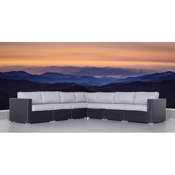 LSI 7 Piece Rattan Sectional Seating Group with Cushions Bed Bath