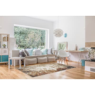 Olympia Collection Multicolor Abstract Transitional Design Area Rug