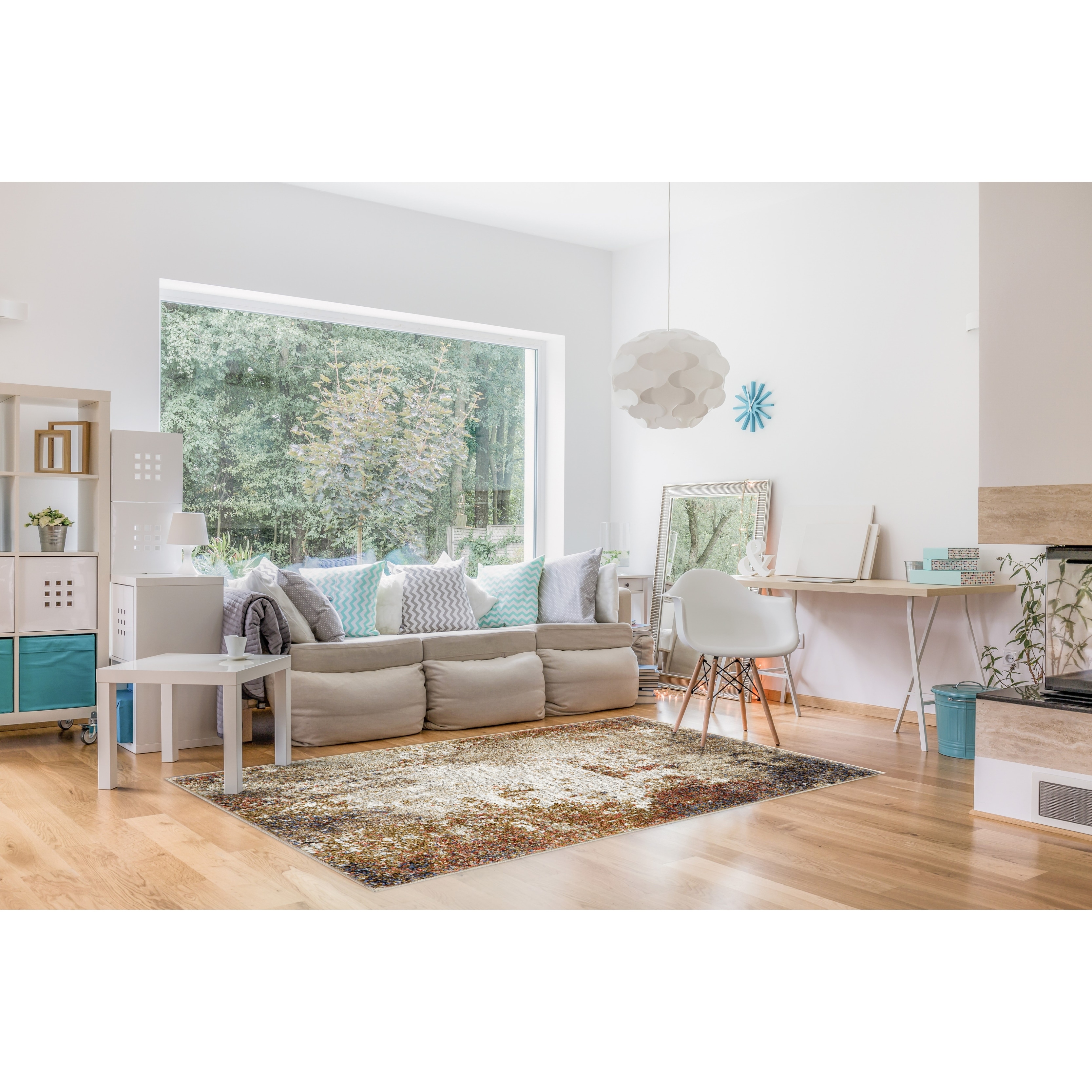MDA Rugs Olympia Collection Multicolor Abstract Transitional Design Area Rug