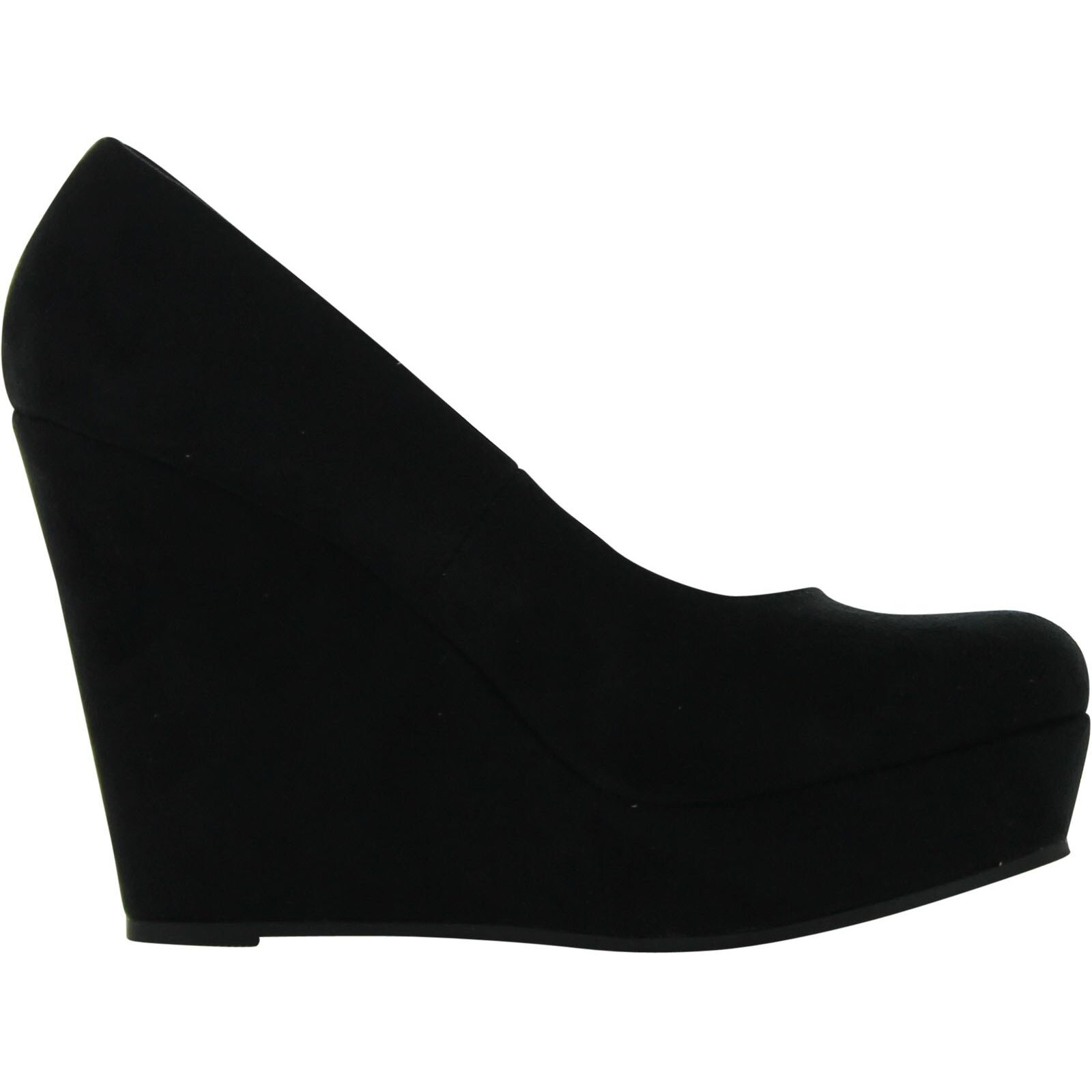 black platform wedge heels